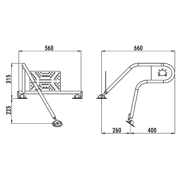 Стойка рулевая с креплением на баллон надувной лодки 25мм в Новочебоксарске