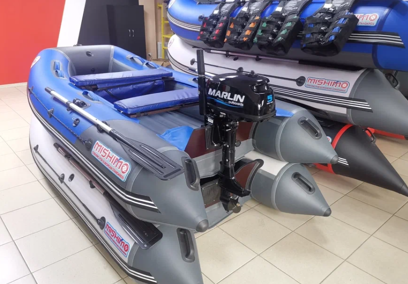 КОМПЛЕКТ ЛОДКА MISHIMO LITE 315 + МОТОР 5л.с в Новочебоксарске