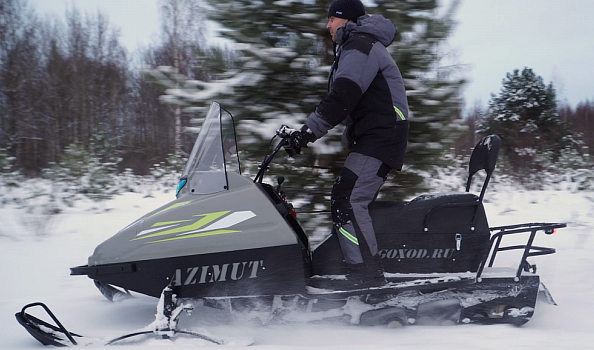 Миниснегоход Бурлак Азимут 24 л.с. , эл.запуск, реверс, тормоз гидравл, капот серый в Новочебоксарске