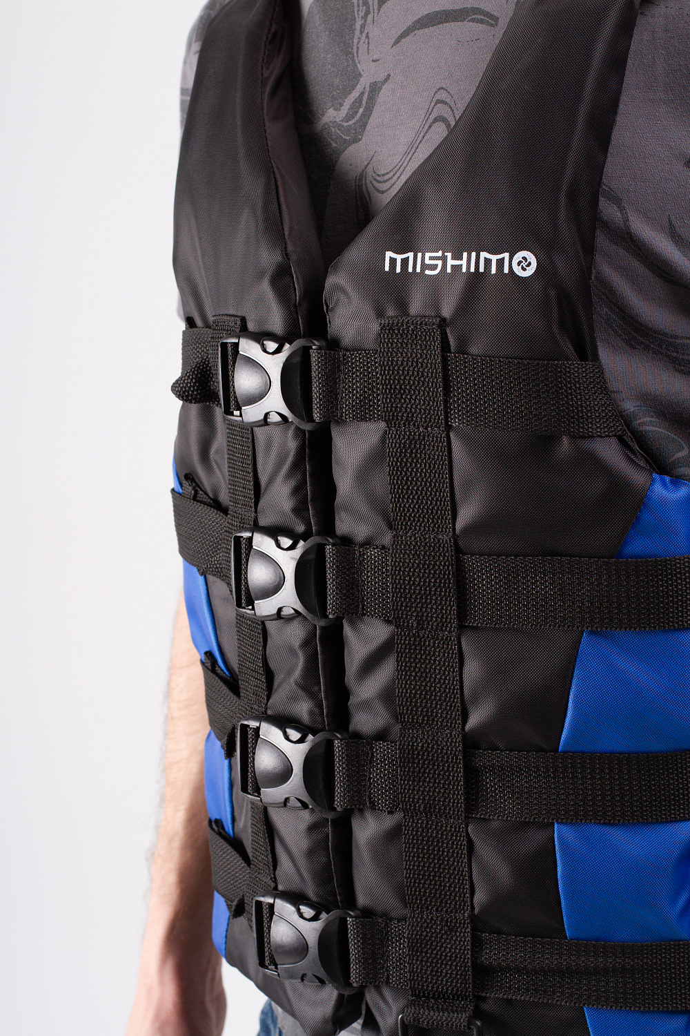 Жилет спасательный MISHIMO PRO Премиум качества Черно-синий в Новочебоксарске