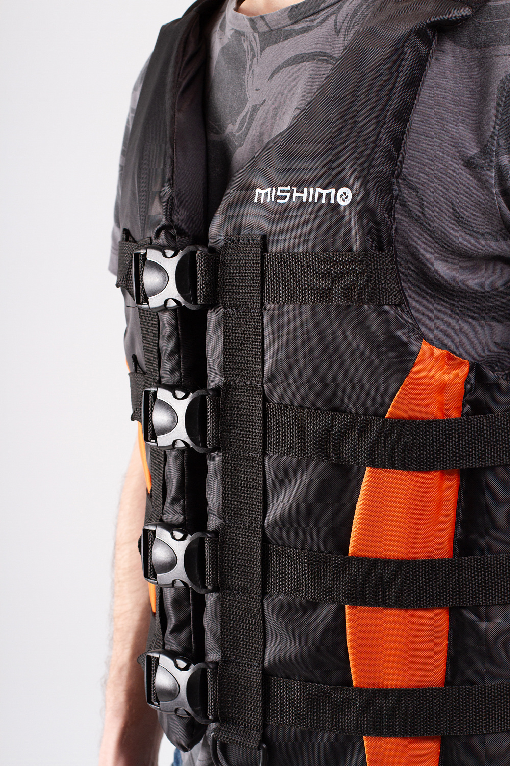 Жилет спасательный MISHIMO PRO Премиум качества Черно-оранжевый в Новочебоксарске
