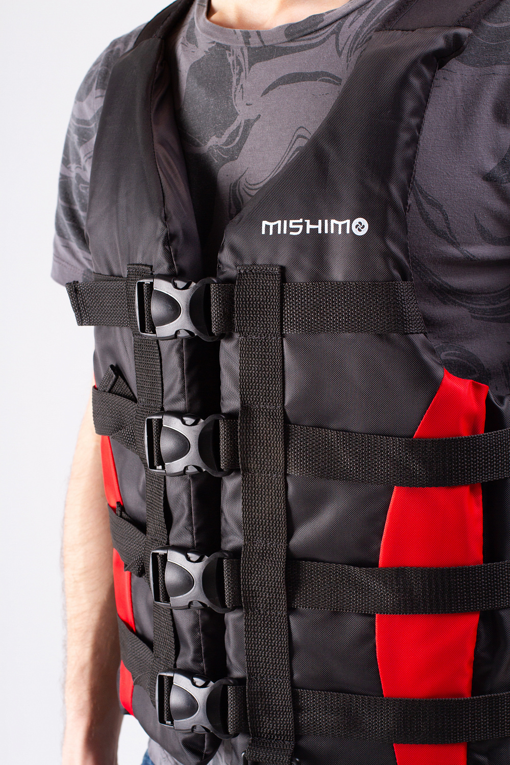 Жилет спасательный MISHIMO PRO Премиум качества Черно-красный в Новочебоксарске